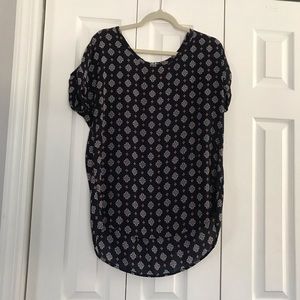 Dark Blue print Top